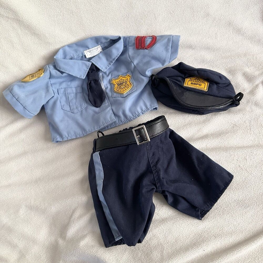 Build A Bear Workshop Policeman Police Officer Pants Shirt Hat Outfit BABW